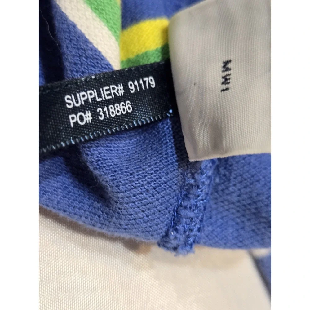Polo Ralph Lauren Mens Small Striped Colorful Cotton Shirt Short Sleeve Vtg